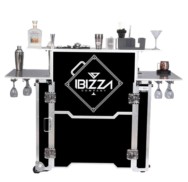 Barra portátil Ibizza Premium fabricada a medida para bartenders y eventos