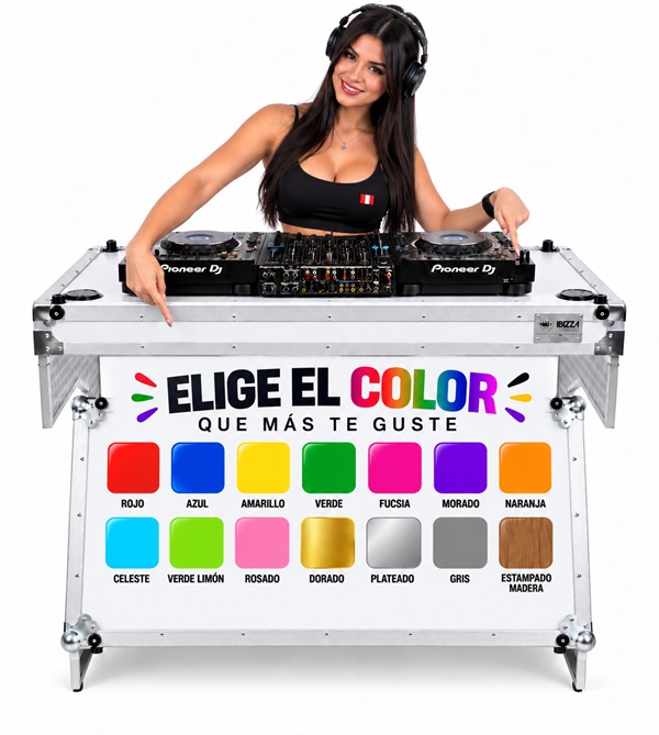Paleta de colores disponibles para personalizar la cabina DJ
